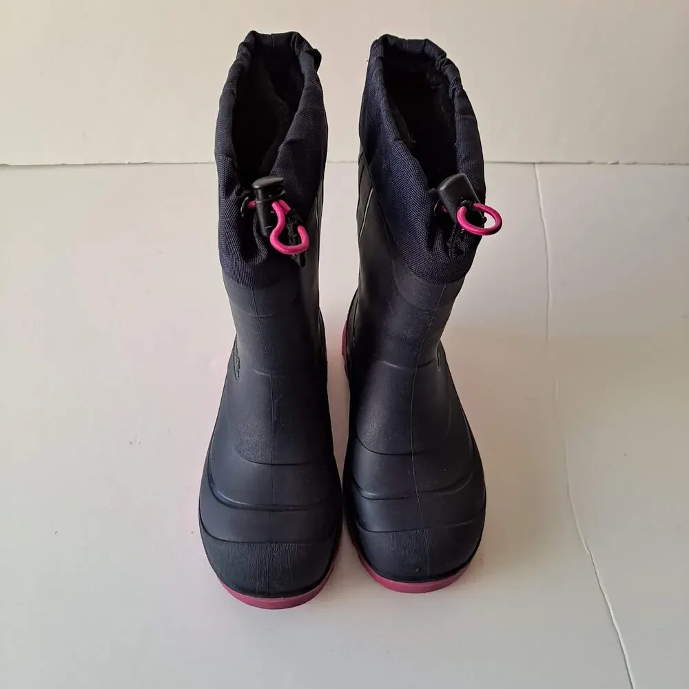 Kamik Snobuster1 Insulated Waterproof Snow Boots Navy Magenta Kids Girls Size 1